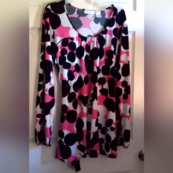 Worthington Long Sleeves Colorful Micro Mini w/ Sash- Size:  L - Picture 4 of 4